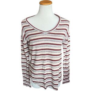 Womens American Eagle Striped V Neck Soft & Sexy Plush Sweater - Sz M